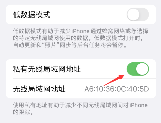 竟陵街道苹果wifi维修店分享iPhone私有无线局域网地址开启方法 